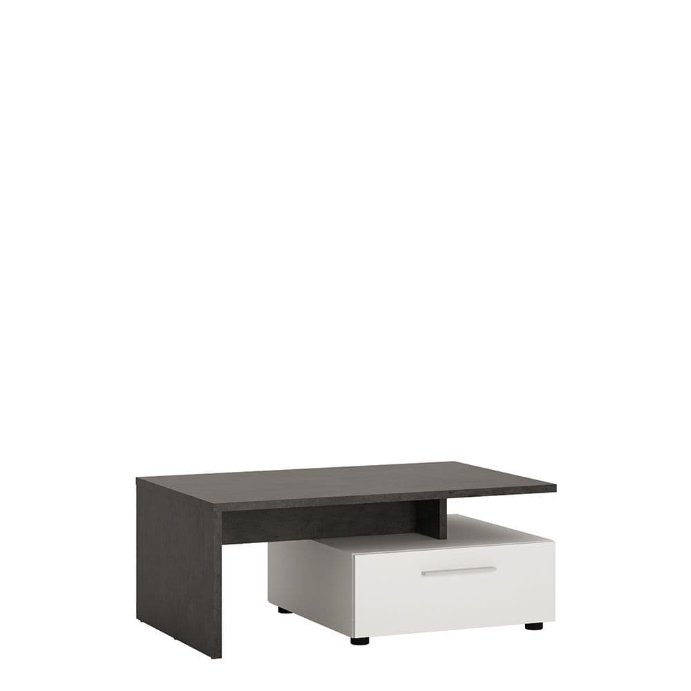 Lagos 2 drawer coffee table in Slate Grey and Alpine White